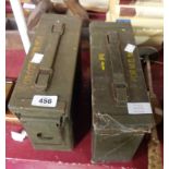 Two vintage 7.62mm ammunition tins
