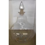 A large Victorian glass chemist's display carboy - stopper broken and glued