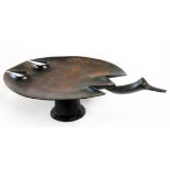 A Fijian priest's carved wood Yaqona bowl in the form of a bird, from the island Vitlevu -