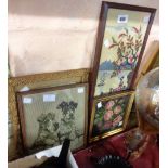 Four old needlework panels