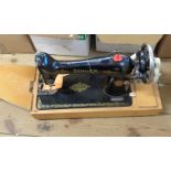 A vintage sewing machine