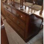 A 106cm late Victorian walnut chest of two short and two long graduated drawers, set on plinth base