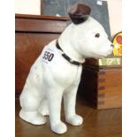 A reproduction painted cast iron Nipper the dog money box