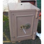 An old Joseph Bates & Son Fire Resistant safe with brass plaque and handle - with key