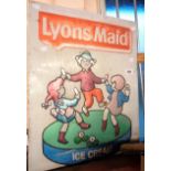 A vintage embossed Lyons Maid sign