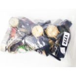 A bag containing a quantity of vintage and later wristwatches - various condition