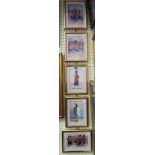 Five small format gilt framed Sikh Regiment interest late reprints