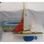A vintage Balandro Navegable model pond yacht