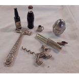 Assorted items including Mackeson propelling pencil, miniature Coke bottle, etc.