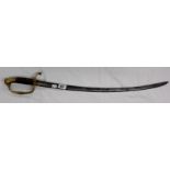 A French 1821 pattern infantry officer's sabre - blade pitted and grip worn