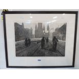 S. Lewis: a framed limited edition etching entitled "Hardenburg Strasse 2" - indistinctly signed,