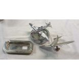 A Second World War period chrome plated Beney Strikalite Model 77 ashtray with Boulton Paul