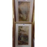 W.H. Sweet: a pair of gilt framed watercolours, one later inscribed verso Near Wordsworth's Seat,