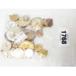 A bag containing a quantity of lady's and gentlemen's wristwatch movements - various condition