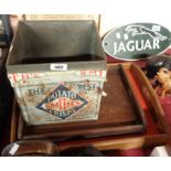 A vintage Smith's crisp tin and two wooden trays