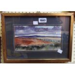 Judith Blathwayt: a gilt framed watercolour inscribed verso Exmoor, 1976