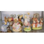 Eight Royal Albert Beatrix Potter figurines, Jemima Puddleduck, The Old Woman who Lived in a Shoe