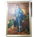 Michael Nance: a gilt framed oil painting on board reproduction of the Blue Boy - signed