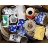 A box containing assorted china