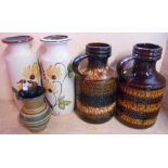 Five West German vases