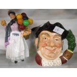 A Royal Doulton figurine HN 1843 Biddy Pennyfarthing and a character jug D 6468 Mein Host