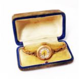 A boxed vintage gold plated cased lady's wristwatch - a/f