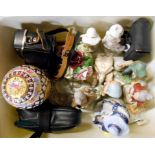 A box containing assorted ceramics and glass