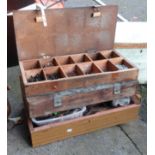 A box of old tools including spanners, tin snips, wrenches, etc.- sold with two boxes of nuts and