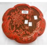 A 20th Century Chinese red lacquer box and cover