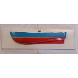 A painted half hull model of a Teignmouth Ketch 'Bluebell 20T'