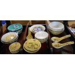 A selection of 20th Century Chinese rice bowls and spoons - various colours and designs