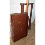 An early 20th Century mahogany butler's tray with pierced handles, set on a folding base - webbing