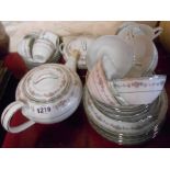 A vintage Japanese part tea and coffee service comprising six trios, sucrier, milk jug, and five