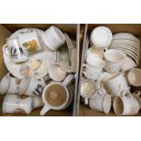 Two boxes containing assorted ceramics