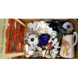 A box containing assorted ceramic items