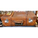 a vintage leather suitcase A vintage leather suitcase