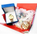 A box containing a large quantity of assorted costume jewellery and modern Orlando gentleman's