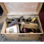 A tool box containing various tools including German smoothing plane, etc.