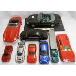 Assorted diecast and other toy ad collector's cars including E Type Jaguar, etc.