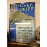 A LNER The Silver Jubilee, Britain's First Streamline Train travel poster by Frank Newbould for
