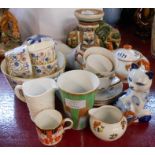 A quantity of china including Victoria tea for two set, Shelley Harmony mug, oriental elephant