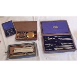 Various part sets of drawing instruments