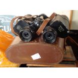 A pair of Japanese 8X35 binoculars in leather case