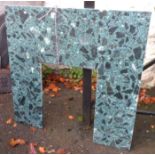 A 94cm wide Italian green marble fireplace insert