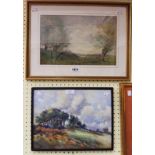 Two framed 20th Century watercolours, depicting landscapes