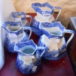 A set of four Copeland Spode Italian graduated octagonal form jugs - sold with an additional smaller