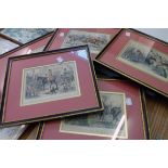 Five matching Hogarth framed small format hunting prints - Mr Jorrocks by John Leech