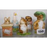 Five Beswick Beatrix Potter figurines, Benjamin Bunny, Tom Thumb, Timmy Willy, Mr Drake