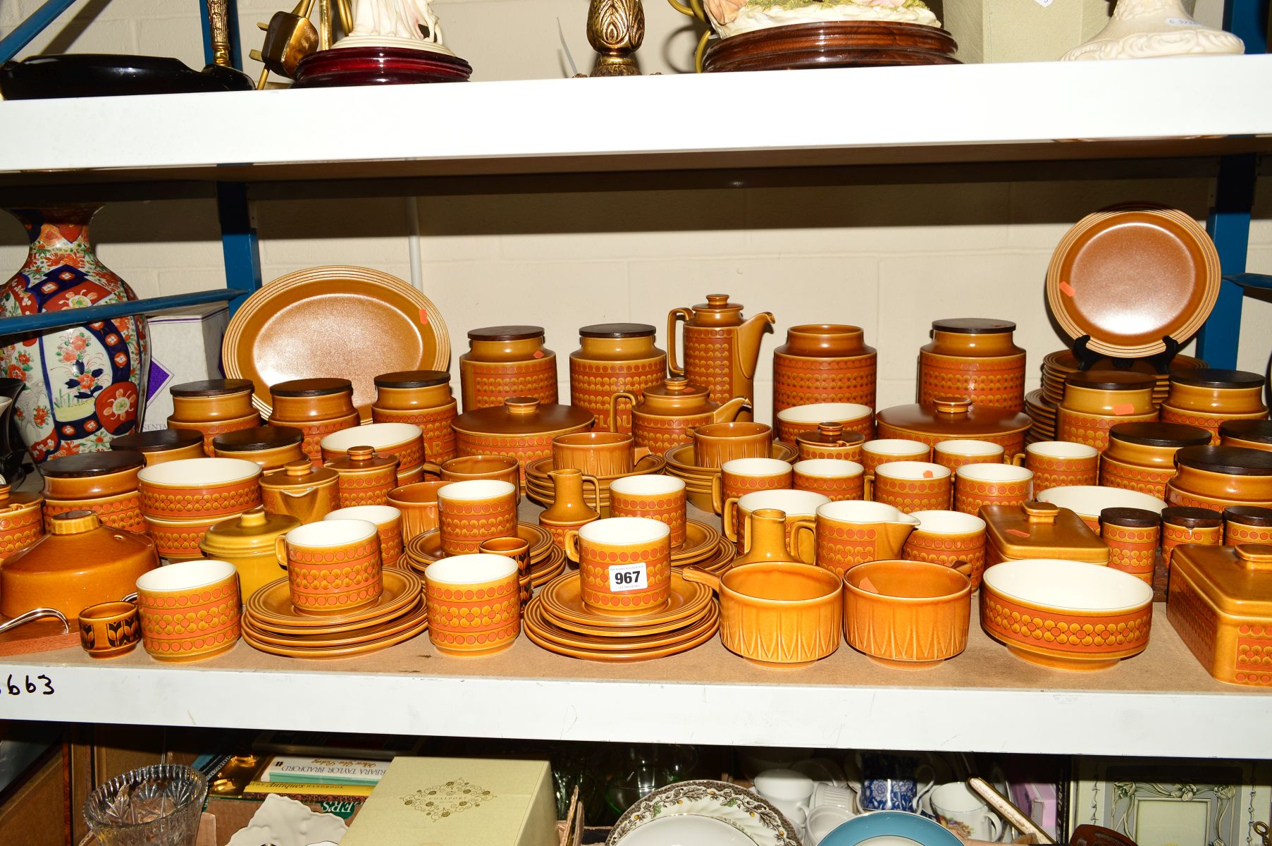 HORNSEA 'SAFFRON' DINNER, COFFEE, TEA WARES AND KITCHENALIA, including eight dinner plates, eight