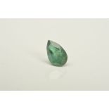 A COLOUR CHANGE ALEXANDRITE, pear cut measuring approximately 7mm x 4mm, weighing 0.45ct, daylight